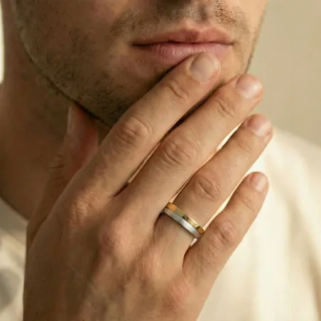 Irisée Trouwring in 18K Wit- & Geelgoud