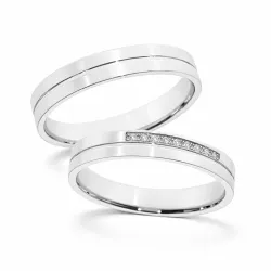 Axiom Ehering 18K Weißgold mit Naturdiamanten 0,005 ct