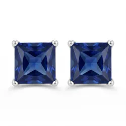 Promesse Quadratische Blaue Saphir-Ohrringe aus 18K Gold