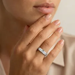 Perle Ehering 18K Weißgold & Naturdiamanten 0,02 ct | Celinni