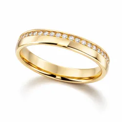 Alliance Soie en Or Jaune 18K et Diamants Naturels 4 mm