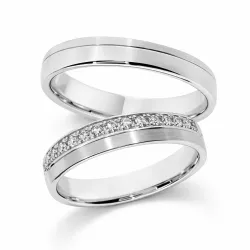 Plénitude Ehering 18K Weißgold & natürliche Diamanten