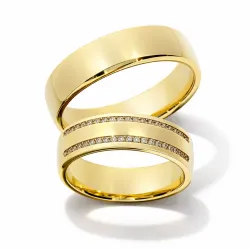 Alianza Unica en Oro Amarillo 18K y Diamantes Naturales