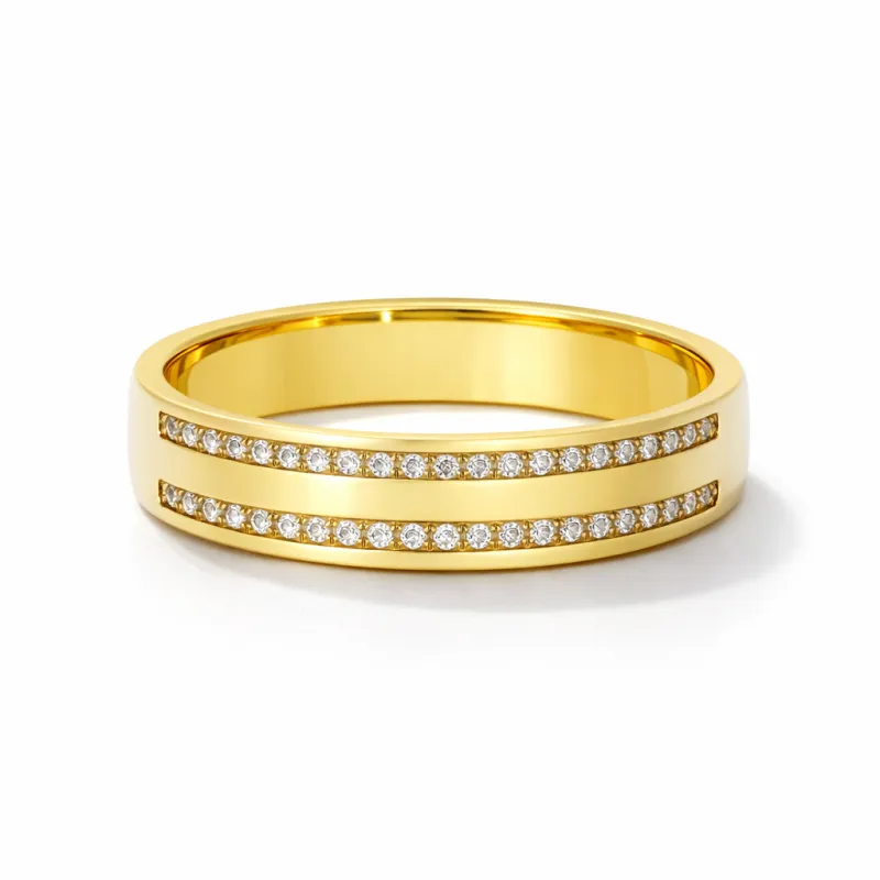 Alianza Unica en Oro Amarillo 18K y Diamantes Naturales