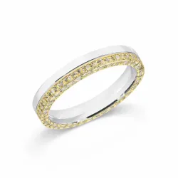 Futura Trouwring Wit- & Geelgoud 18K met Natuurlijke Diamanten