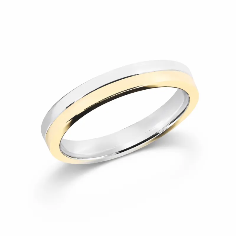 Futura Ehering Weiß- & Gelbgold 18K – Bicolor Design