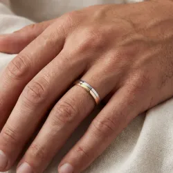 Futura Ehering Weiß- & Gelbgold 18K – Bicolor Design
