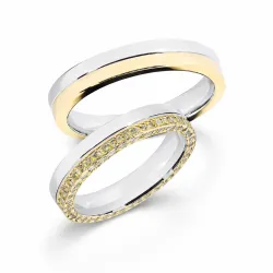 Futura Ehering Weiß- & Gelbgold 18K – Bicolor Design