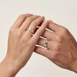 Futura Ehering Weiß- & Gelbgold 18K – Bicolor Design