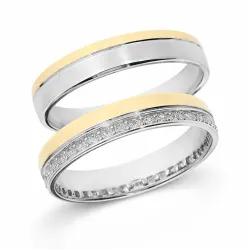 Nova Ehering Weiß- & Gelbgold 18K mit Naturdiamanten