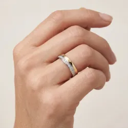 Nova Ehering Weiß- & Gelbgold 18K mit Naturdiamanten