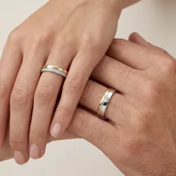 Nova Ehering Weiß- & Gelbgold 18K mit Naturdiamanten