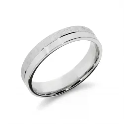 Clarae Trouwring 18K Witgoud – Gesatineerde Afwerking