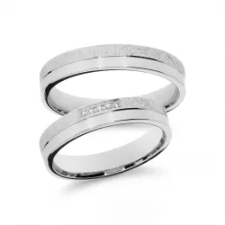 Clarae Trouwring 18K Witgoud & Natuurlijke Diamanten