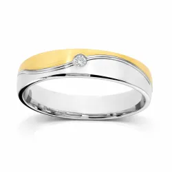 Alliance Aurea en Or Blanc & Jaune 18K et Diamants Naturels