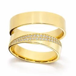 Alianza Vera Oro Amarillo 18K y Diamantes Naturales Celinni