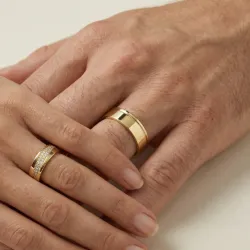 Alianza Vera Oro Amarillo 18K y Diamantes Naturales Celinni