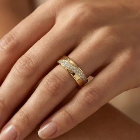 Alianza Vera Diamantes Naturales Oro 18K