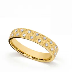Alliance Corda en Or Jaune 18K et Diamants Naturels Celinni