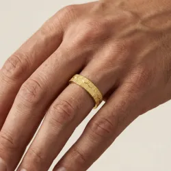 Corda Ehering aus 18K Gelbgold – Strukturiertes Design