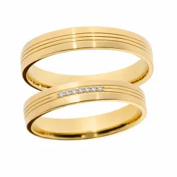 Luminae Trouwring 18K Geelgoud – Gestreepte Afwerking