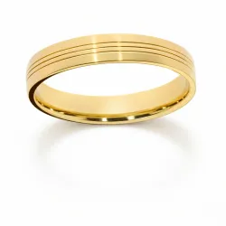 Alliance Luminae en Or Jaune 18K – Finition Striée | Celinni
