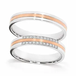 Elion Ehering Weiß- & Roségold 18K mit Naturdiamanten