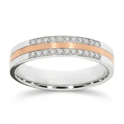 Alliance Elion en Or Blanc & Rose 18K et Diamants Naturels