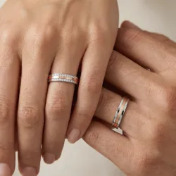Elion Ehering Weiß- & Roségold 18K mit Naturdiamanten