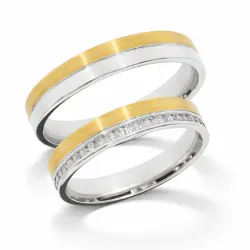 Sereno Trouwring Wit- & Geelgoud 18K – Tweekleurig | Celinni