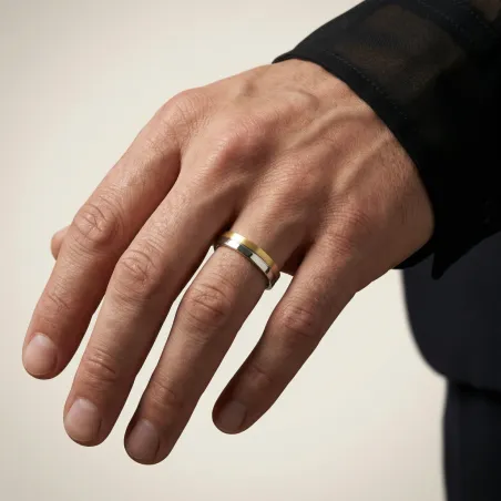 Sereno Ehering aus 18K Weiß- & Gelbgold