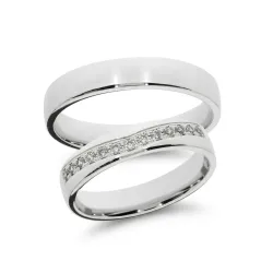 Alianza Altia Oro Blanco 18K y Diamantes Naturales | Celinni