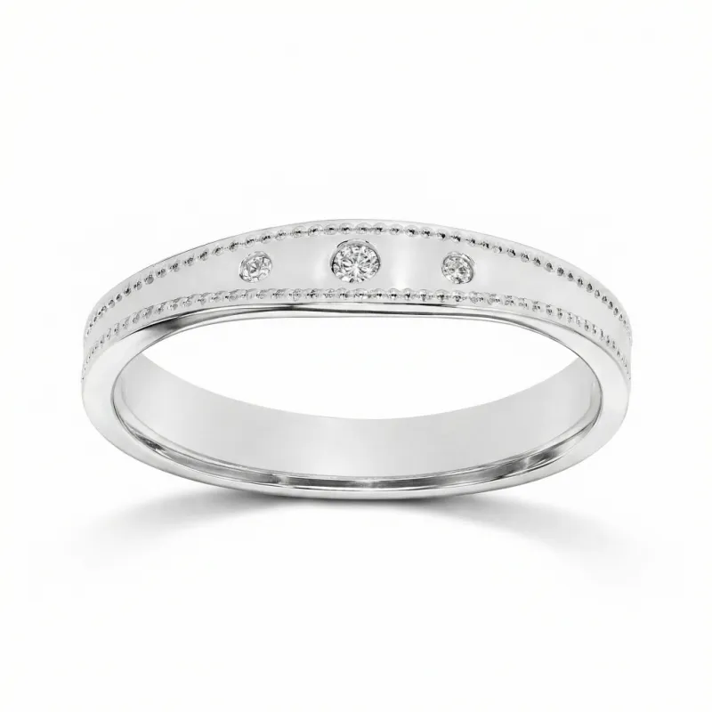 Noema Ehering 18K Weißgold & natürliche Diamanten | Celinni