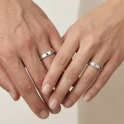Noema Ehering 18K Weißgold & natürliche Diamanten | Celinni