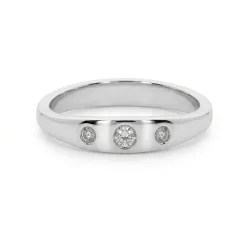 Alianza Zelia Oro Blanco 18K y Diamantes Naturales | Celinni