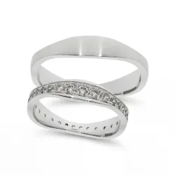 Kael 18K White Gold Natural Diamond Wedding Band | Celinni