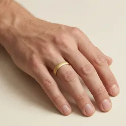 Elyon Ehering aus 18K Gelbgold &ndash; Satiniert 4 mm | Celinni