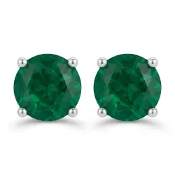 Pendientes de esmeraldas redondas en oro 18K o platino