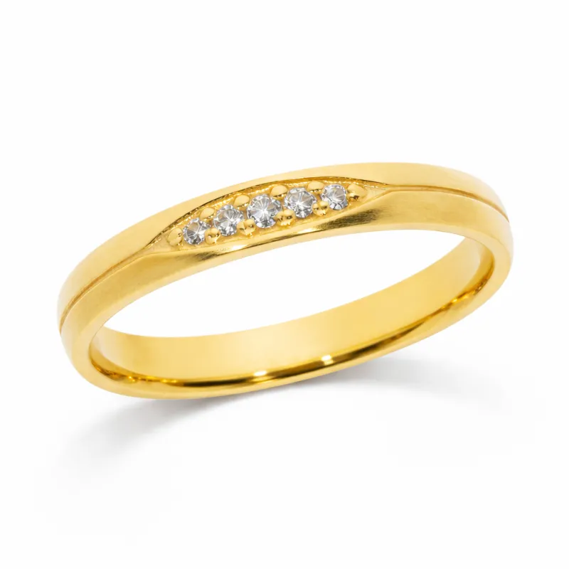 Helios Trouwring 18K Geelgoud & Natuurlijke Diamanten