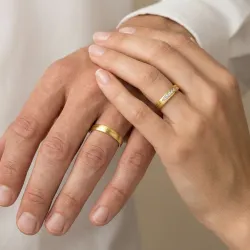 Helios Trouwring 18K Geelgoud & Natuurlijke Diamanten
