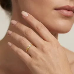 Helios Trouwring 18K Geelgoud & Natuurlijke Diamanten