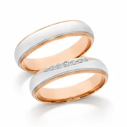 Cyra Ehering Weiß- & Roségold 18K mit Naturdiamanten