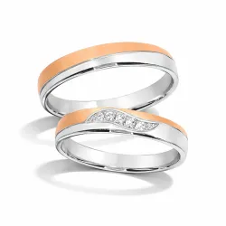 Thalès 18K White & Rose Gold Natural Diamond Wedding Band