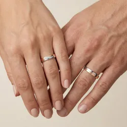 Thalès 18K White & Rose Gold Wedding Band – Modern Two-Tone