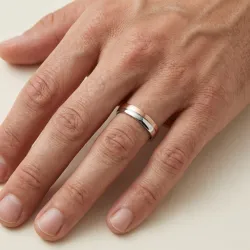 Thalès 18K White & Rose Gold Wedding Band – Modern Two-Tone