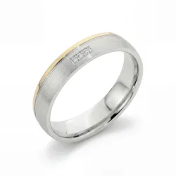 Atlas Trouwring Wit- & Geelgoud 18K met Natuurlijke Diamanten