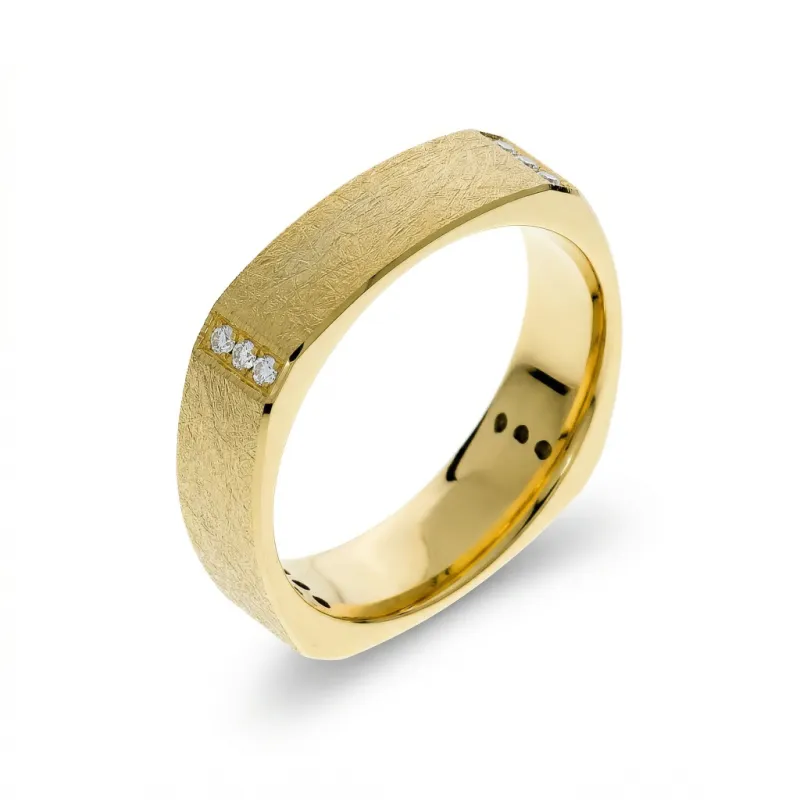 Alianza Nox Oro Amarillo 18K y Diamantes Naturales 5 mm
