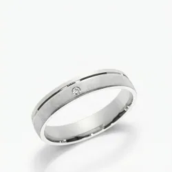 Alianza Aelia Oro Blanco 18K y Diamantes Naturales | Celinni