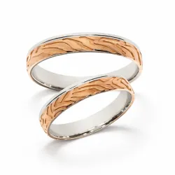 Cael Trouwring Wit- & Roségoud 18K – Golvend Motief Celinni