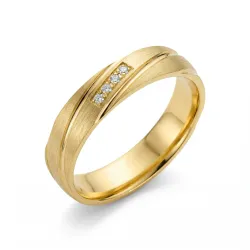 Alliance Virel en Or Jaune 18K et Diamants Naturels Celinni